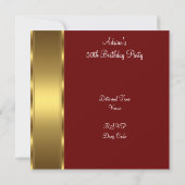 Invitation Fête d'anniversaire de 50 ans fabuleuse rouge fonc (Dos)