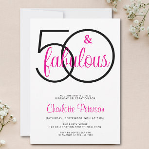 Invitation Fête d'anniversaire de 50 ans Fifty et Fabuleux