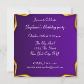 Invitation Fête d'anniversaire de 50 ans Fleur Violette (Dos)