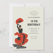 Invitation Fête d'anniversaire de 50 ans pour danseuse de fla (Devant)