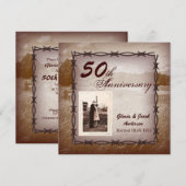 Invitation Fête d'anniversaire de 50 ans Rustic Western Count (Devant / Derrière)