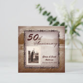Invitation Fête d'anniversaire de 50 ans Rustic Western Count (Debout devant)