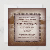 Invitation Fête d'anniversaire de 50 ans Rustique Western Cou (Dos)