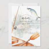 Invitation Fête d'anniversaire de 50 ans sur le thème de la p (Devant)