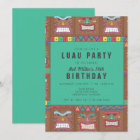 Fête d'anniversaire de 50 ans Tiki Mask Luau