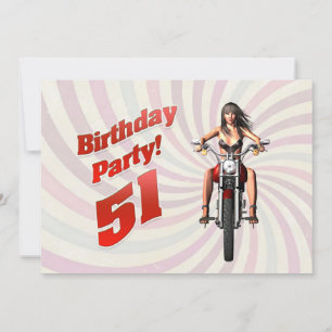 Invitation fête d'anniversaire de 51 ans avec une fille sur u