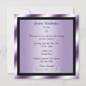 Invitation Fête d'anniversaire de 55 ans Silver Swirls & Diam (Dos)