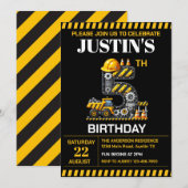 Invitation Fête d'anniversaire de 5 ans de Construction Migno (Devant / Derrière)