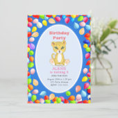 Invitation Fête d'anniversaire de 5 ans de Guépard Mignon & B (Debout devant)