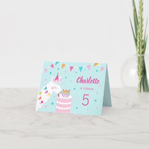 Invitation Fête d'anniversaire de 5 ans de Lama
