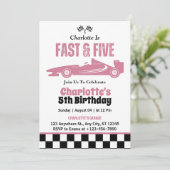 Invitation Fête d'anniversaire de 5 ans Fast & Five voiture d (Debout devant)