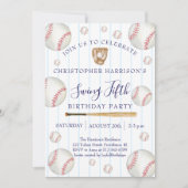 Invitation Fête d'anniversaire de 5 ans pour garçon de baseba (Devant)