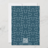Invitation Fête d'anniversaire de 5 ans sur le thème du puzzl (Dos)