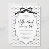 Invitation Fête d'anniversaire de 60 ans avec nœud à pois (Devant)
