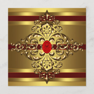Invitation Fête d'anniversaire de 60 ans de femme rouge rubis