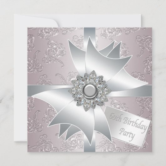 Invitation Fête d'anniversaire de 60 ans pour femme Arc-en-ci (Devant)