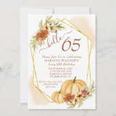 Invitation Fête d'anniversaire de 65 ans à l'aquarelle rustiq (Devant)