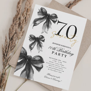 Invitation Fête d'anniversaire de 70 ans Coquette Aquarelle N