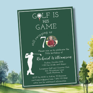 Invitation Fête d'anniversaire de 70 ans de golf pour hommes