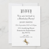 Invitation fête d'anniversaire de 7 ans élevant des chevaux (Dos)
