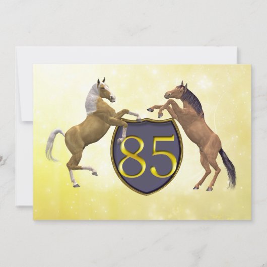 Invitation fête d'anniversaire de 85 ans élevant des chevaux (Devant)