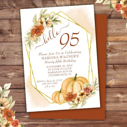 Invitation Fête d'anniversaire de 95 ans sur le thème de la c