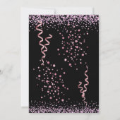 Invitation Fête d'anniversaire de 98 ans avec strass rose sci (Dos)