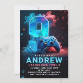 Invitation Fête d'anniversaire de 9 ans de jeu vidéo (Devant)