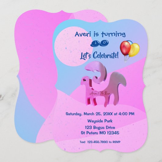 Invitation Fête d'anniversaire de Aries - (21 mars - 19 avril (Devant / Derrière)