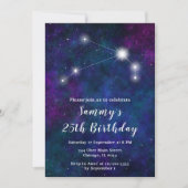 Invitation Fête d'anniversaire de Aries Zodiac Constellation (Devant)