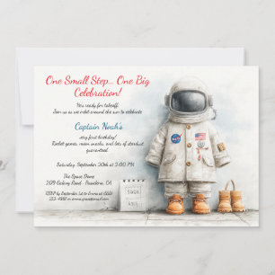 Invitation Fête d'anniversaire de Baby Astronaute 1 an