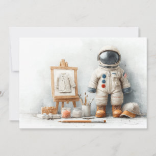 Invitation Fête d'anniversaire de Baby Astronaute 1 an