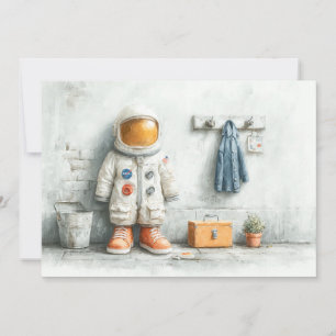 Invitation Fête d'anniversaire de Baby Astronaute 1 an