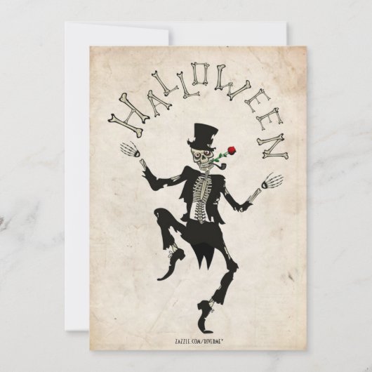 Invitation Fête d'anniversaire de bachelor Steampunk Hallowee (Dos)