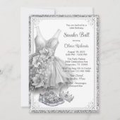 Invitation Fête d'anniversaire de bal de baskets de bling de (Devant)