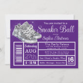 Invitation Fête d'anniversaire de bal de baskets diamant viol (Devant)