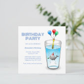 Invitation Fête d'anniversaire de baleine (Debout devant)