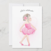 Invitation Fête d'anniversaire de Ballerina pour filles (Dos)