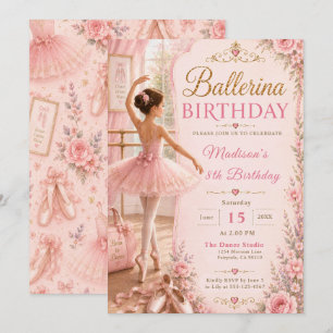 Invitation Fête d'anniversaire de ballerine