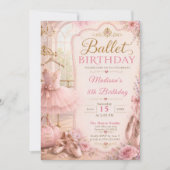 Invitation Fête d'anniversaire de ballet (Devant)