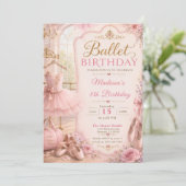 Invitation Fête d'anniversaire de ballet (Debout devant)