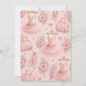 Invitation Fête d'anniversaire de ballet (Dos)