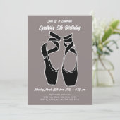 Invitation Fête d'anniversaire de ballet minimaliste (Debout devant)