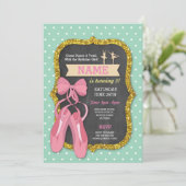 Invitation Fête d'anniversaire de ballet Tutu Ballerina Invit (Debout devant)