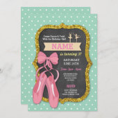 Invitation Fête d'anniversaire de ballet Tutu Ballerina Invit (Devant / Derrière)
