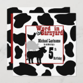 Invitation Fête d'anniversaire de Barnyard (Devant / Derrière)