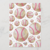 Invitation Fête d'anniversaire de baseball (Dos)