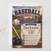 Invitation Fête d'anniversaire de baseball (Devant)