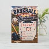 Invitation Fête d'anniversaire de baseball (Debout devant)