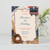 Invitation Fête d'anniversaire de baseball (Debout devant)